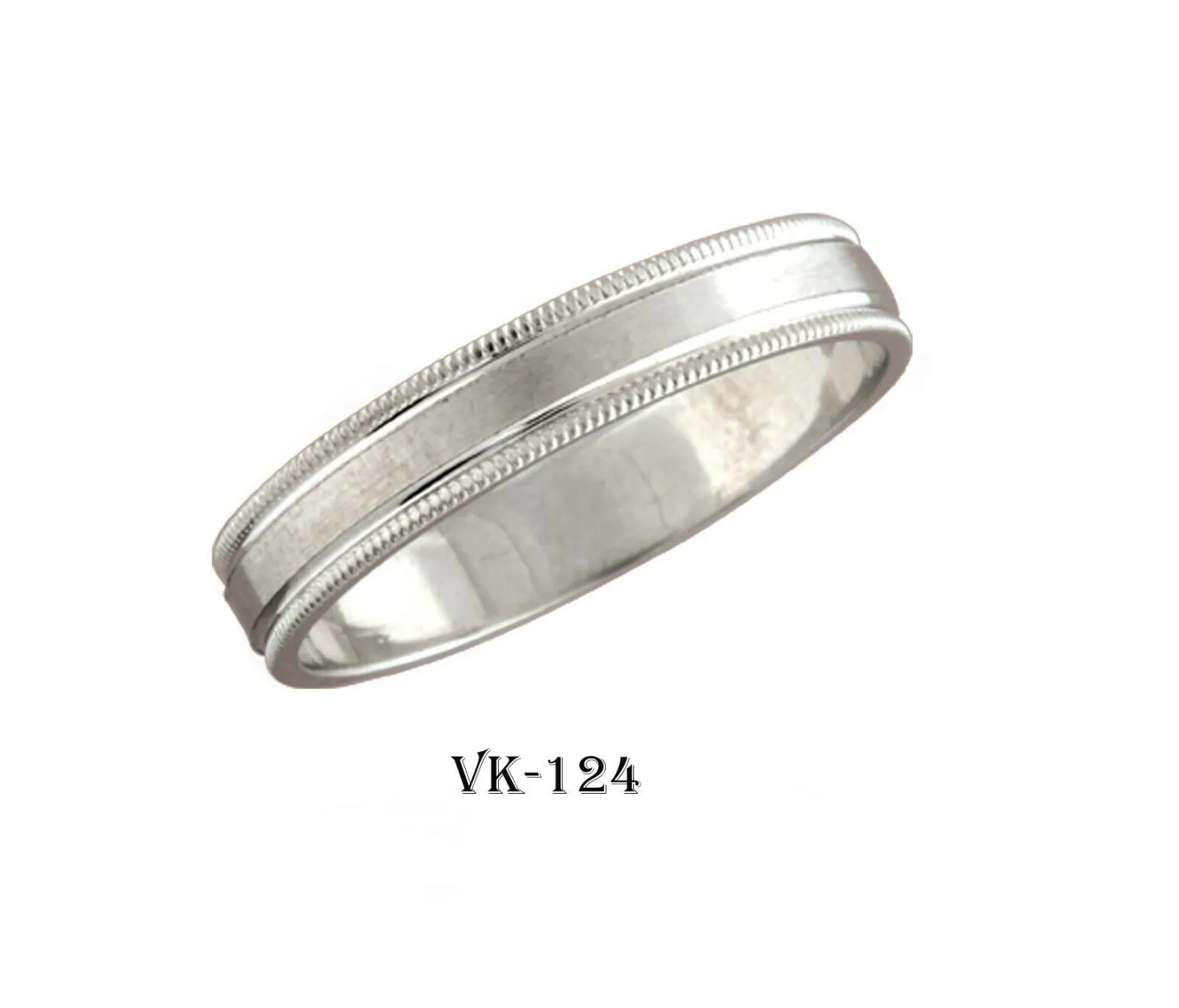 14k Solid Gold Elegant Ladies Modern Matte Finish Flat Band 4MM Ring VK124v