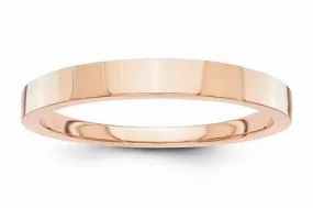 14kt Solid Rose Gold Polished Flat Tapered Design Bridal Engagement Wedding Band 3mm Width