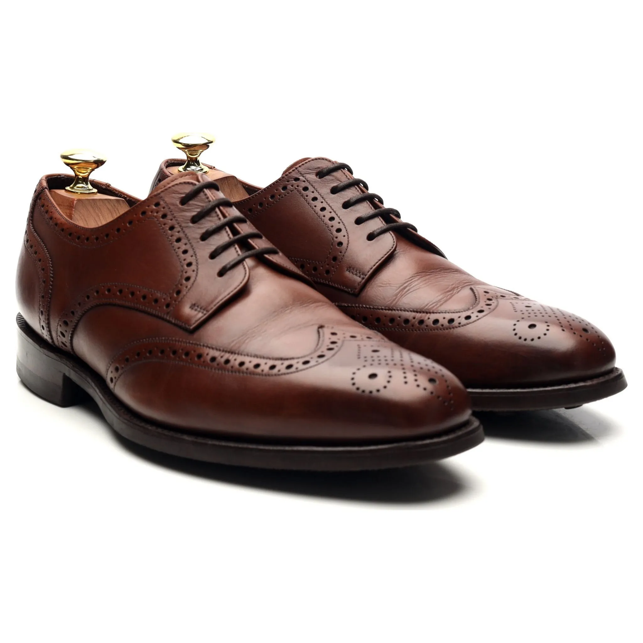 1880 'Wembley' Brown Leather Derby Brogues UK 7 G