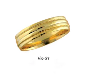 18k Solid Gold Elegant Ladies Modern Shiny Disc Finish Flat Band 6MM Ring VK57v