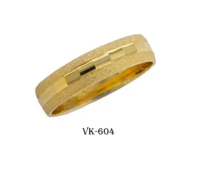 18k Solid Gold Elegant Ladies Modern Stipple Finish Flat Band 5mm Ring VK604v(Y)