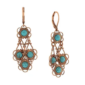 1928 Jewelry Desert Turquoise Stone Drop Earrings