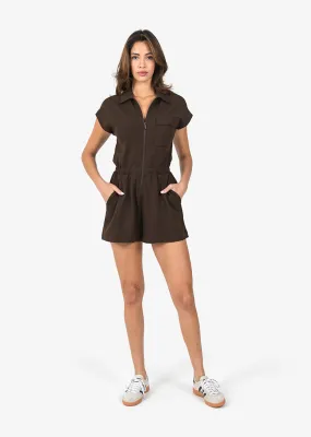 All-Around Lounge Romper Coffee