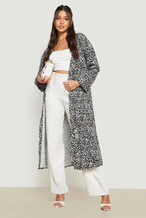 Animal Print Abstract Maxi Kimono