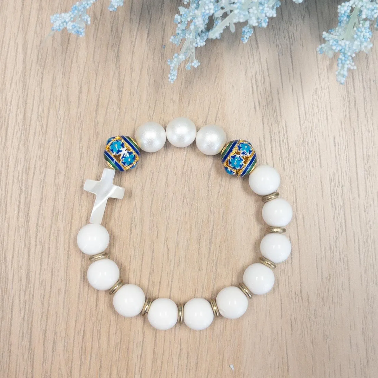 Antique White Stretch Bracelet