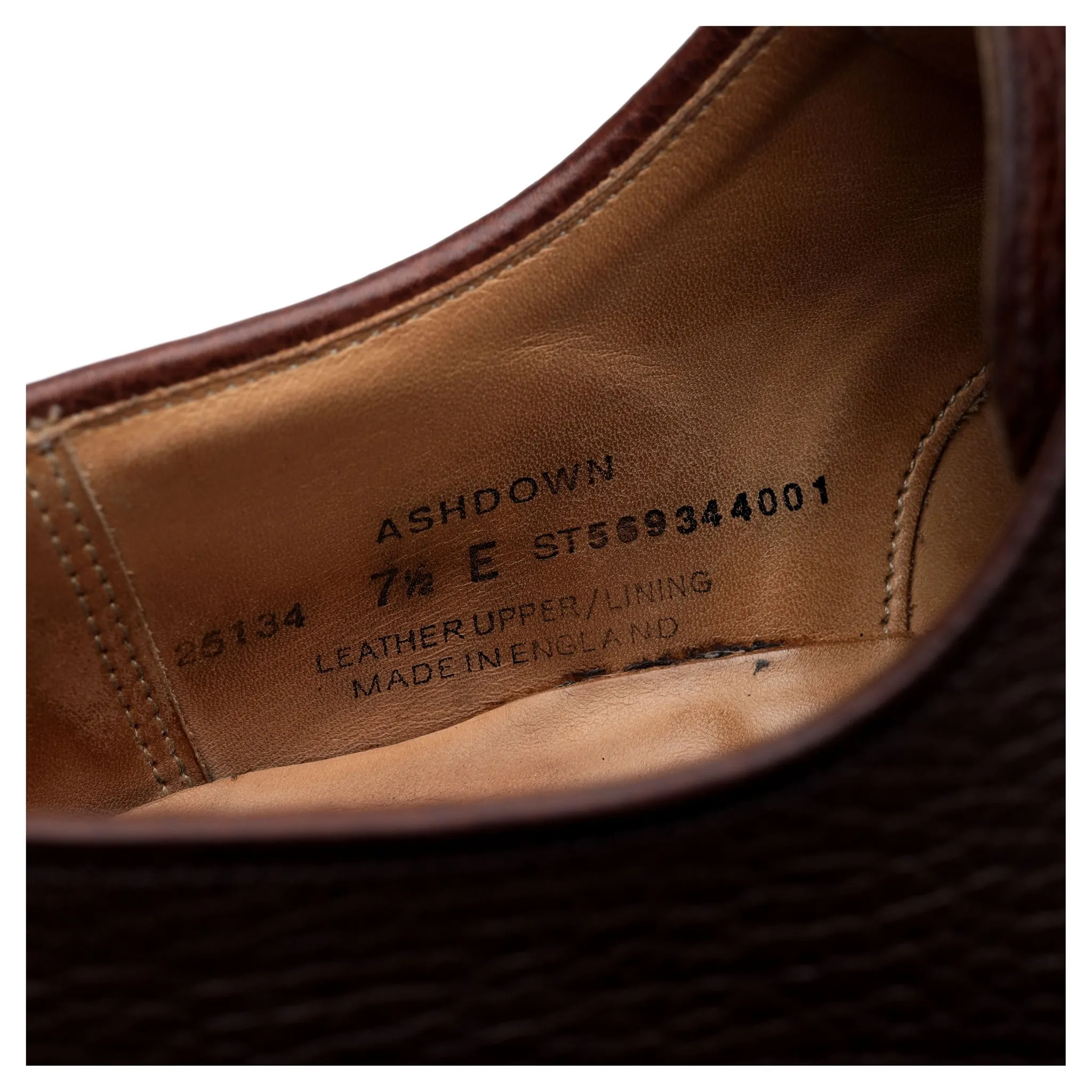 'Ashdown' Dark Brown Leather Derby UK 7.5 E