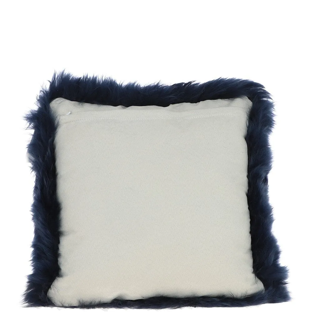 Ashwood Sheepskin Cushion Indigo