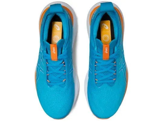 Asics Men's GEL-NIMBUS 25 Wide - ISLAND BLUE/SUN PEACH