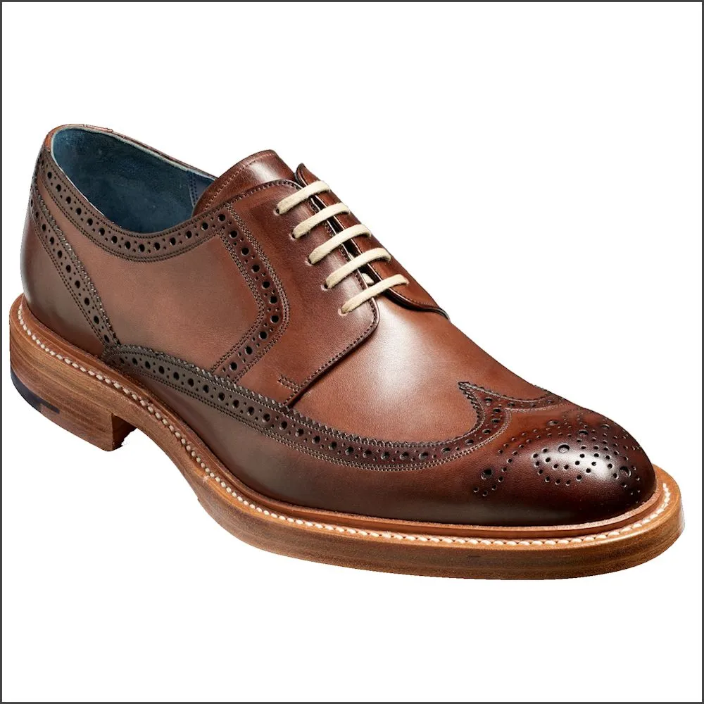 Barker Bailey Ebony Hand Painted Derby Wingtip Brogue^