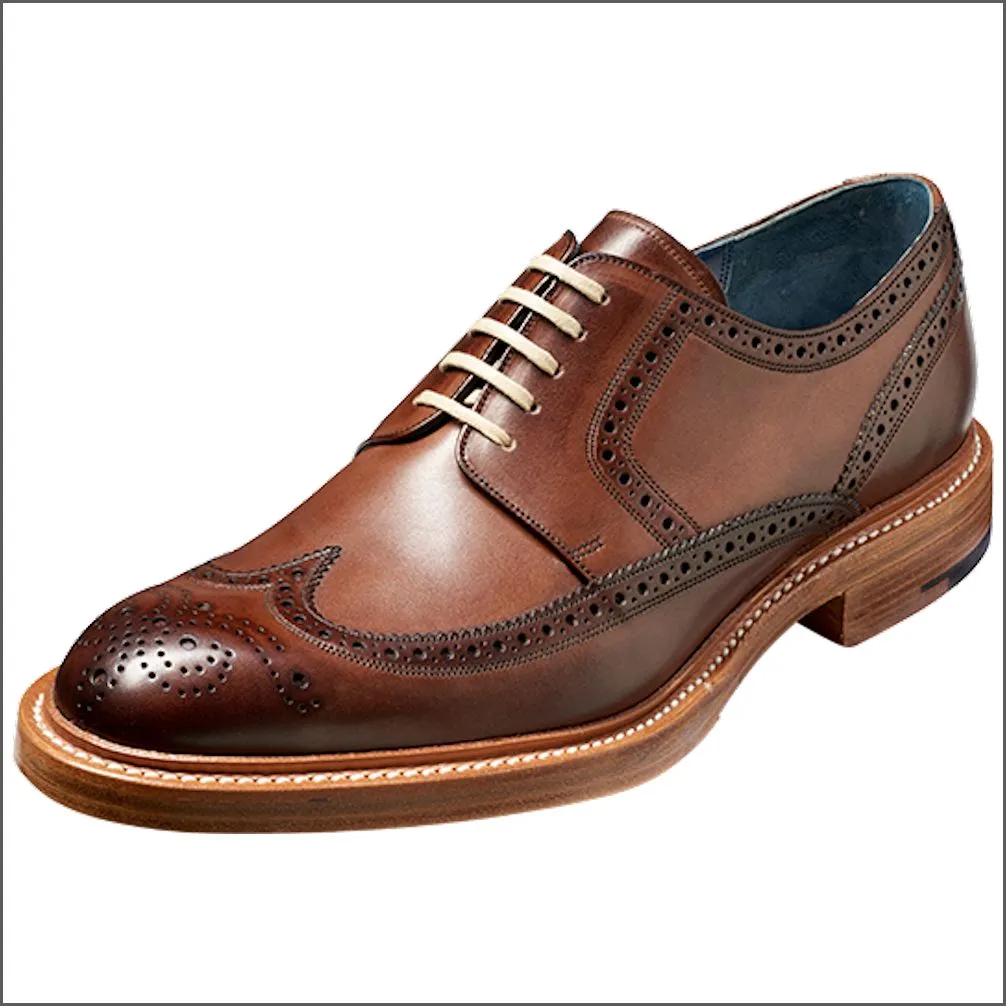 Barker Bailey Ebony Hand Painted Derby Wingtip Brogue^