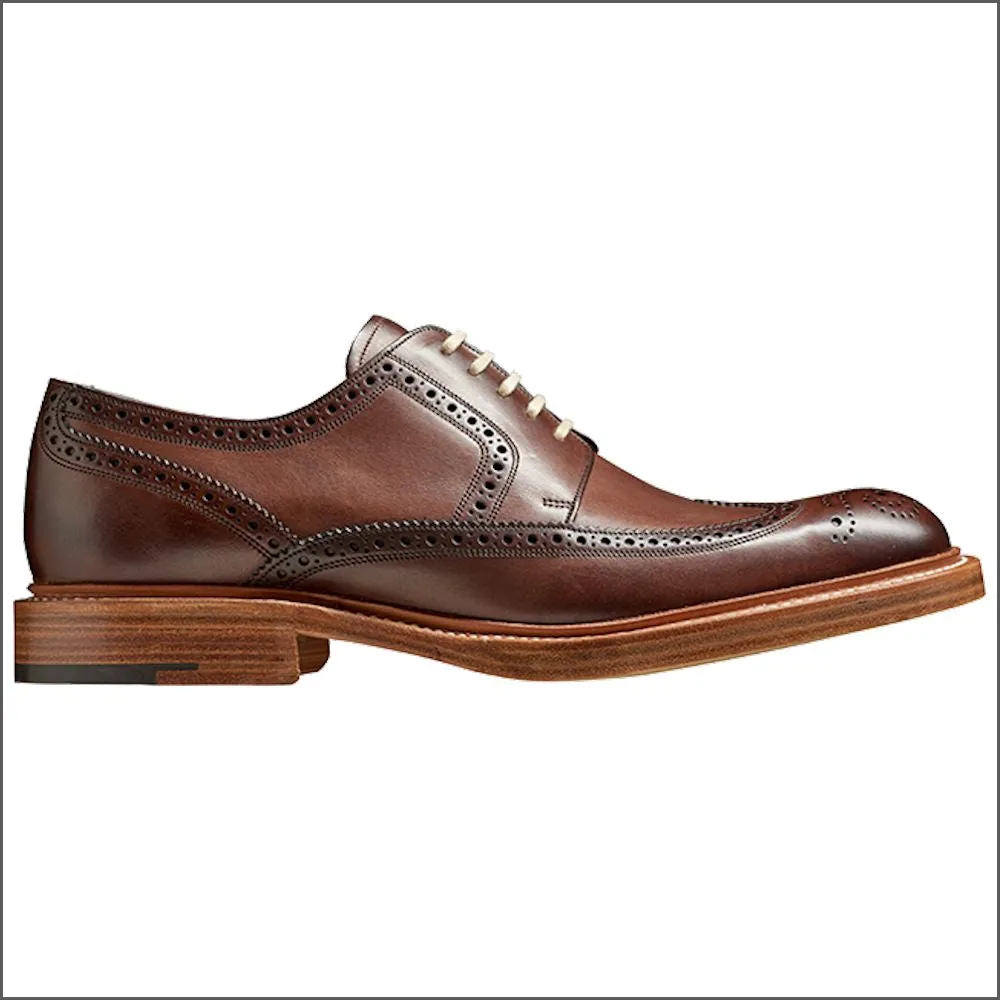 Barker Bailey Ebony Hand Painted Derby Wingtip Brogue^