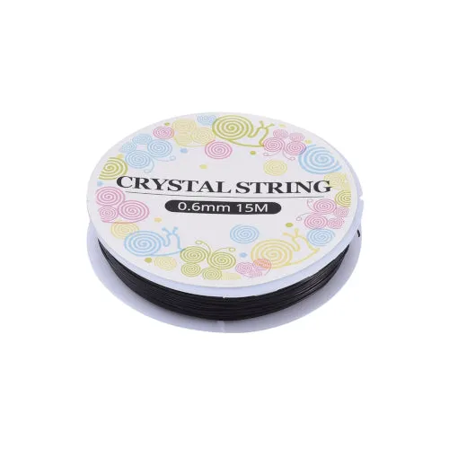 Beading Thread, Elastic Crystal Thread, Stretch Crystal Tec, Black, 0.6mm