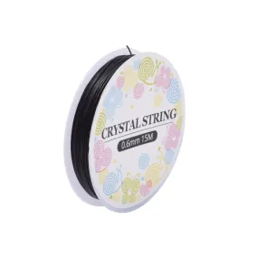 Beading Thread, Elastic Crystal Thread, Stretch Crystal Tec, Black, 0.6mm