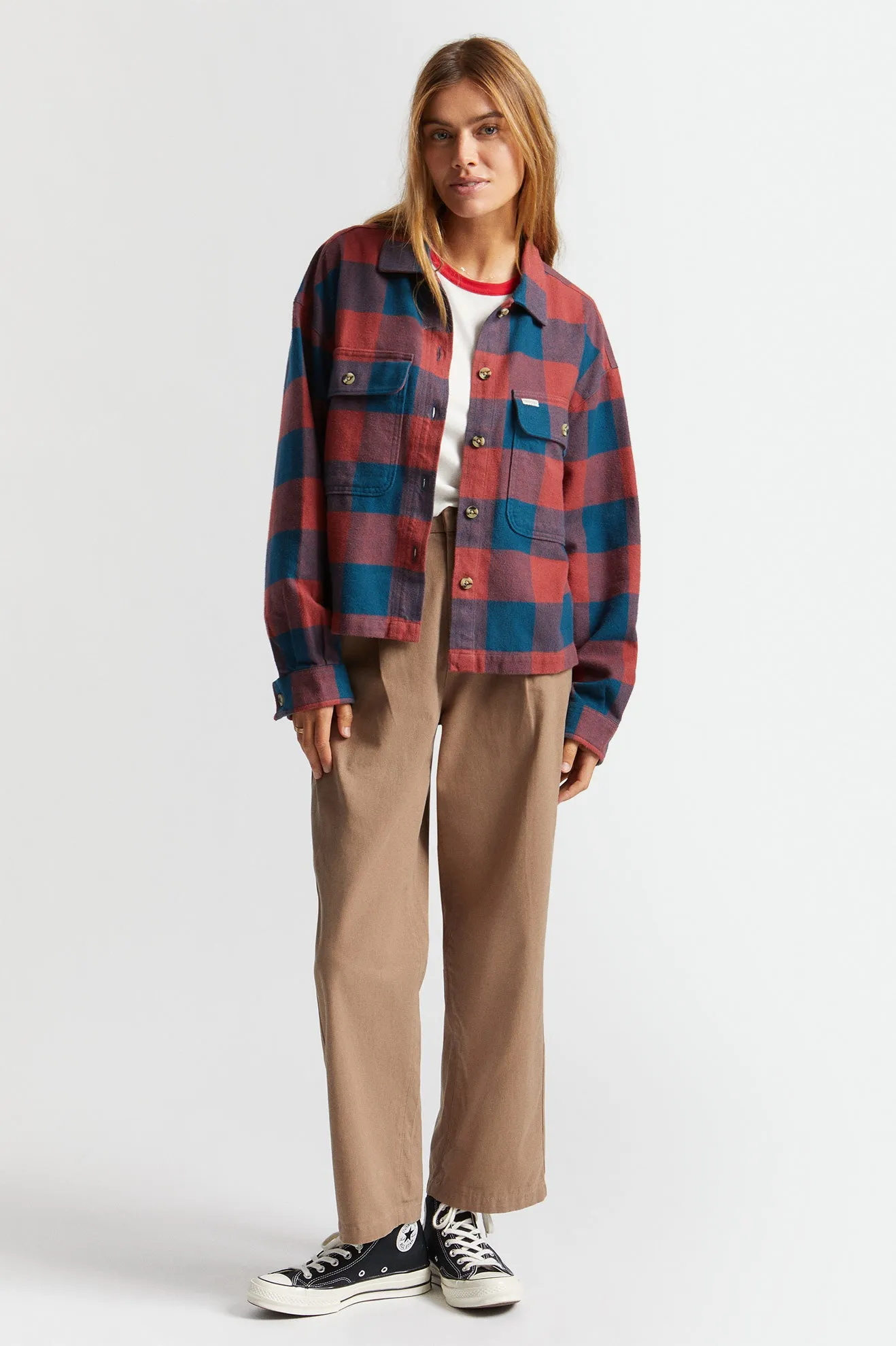 Bowery Women's L/S Flannel - Captain Blue