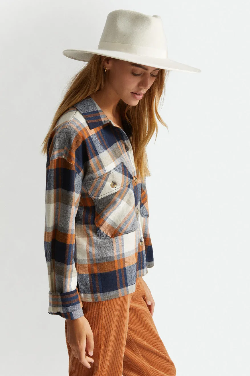 Bowery Women's L/S Flannel - Joe Blue/Off White