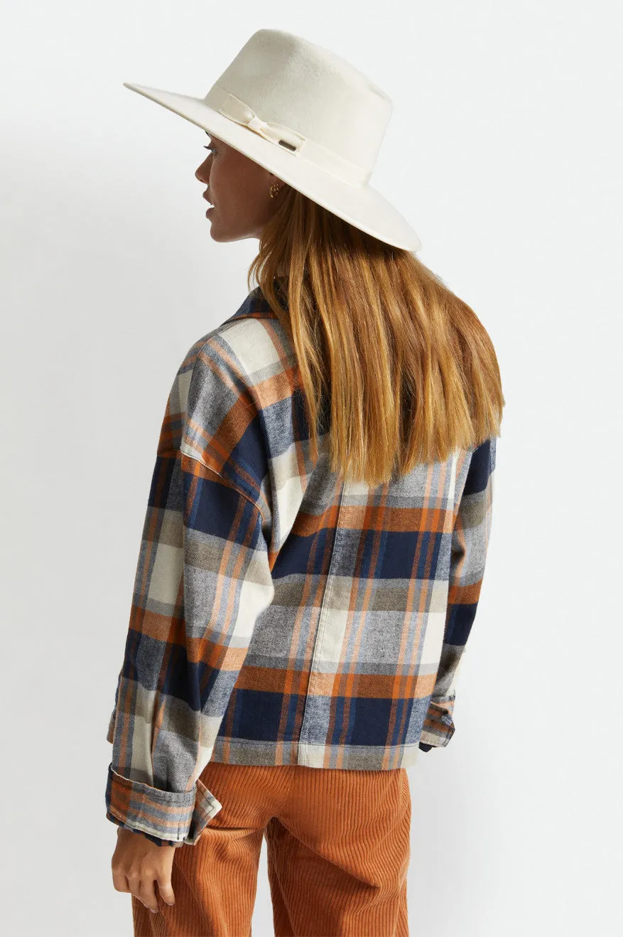 Bowery Women's L/S Flannel - Joe Blue/Off White