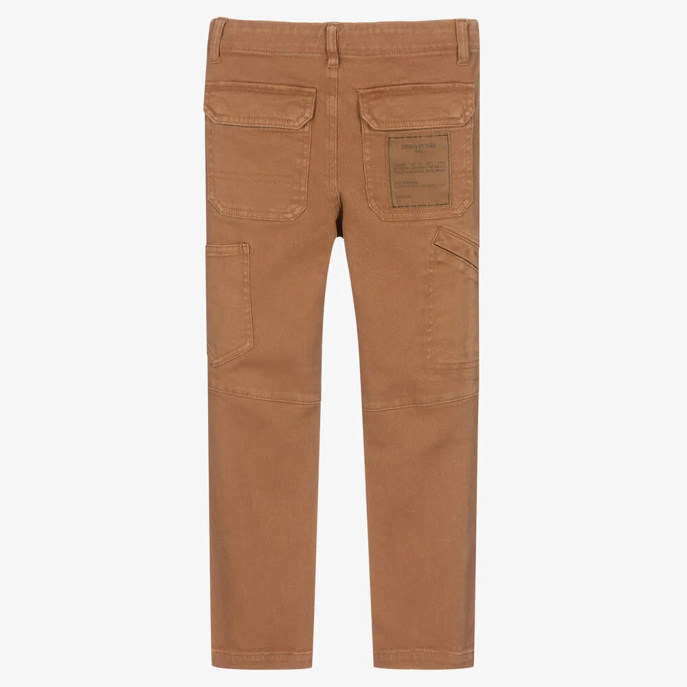 Boys Brown Cotton Chinos