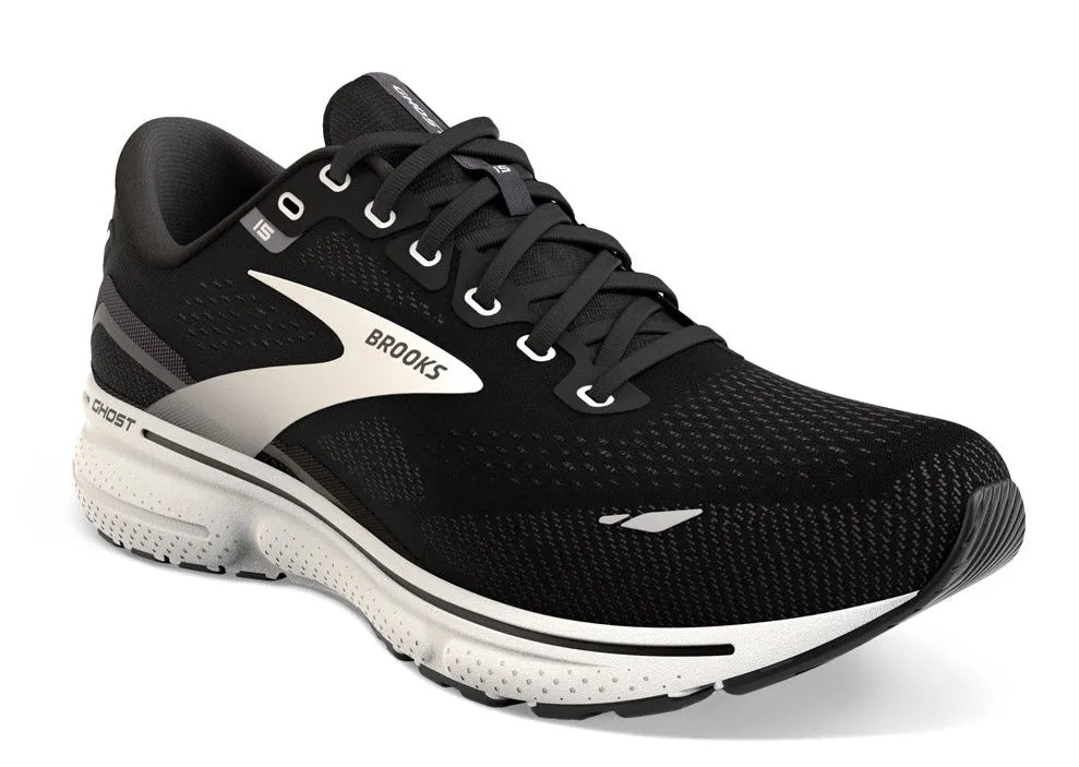 Brooks Ghost 15 (2E Width) - Black/Blackened Pearl/White (Mens)