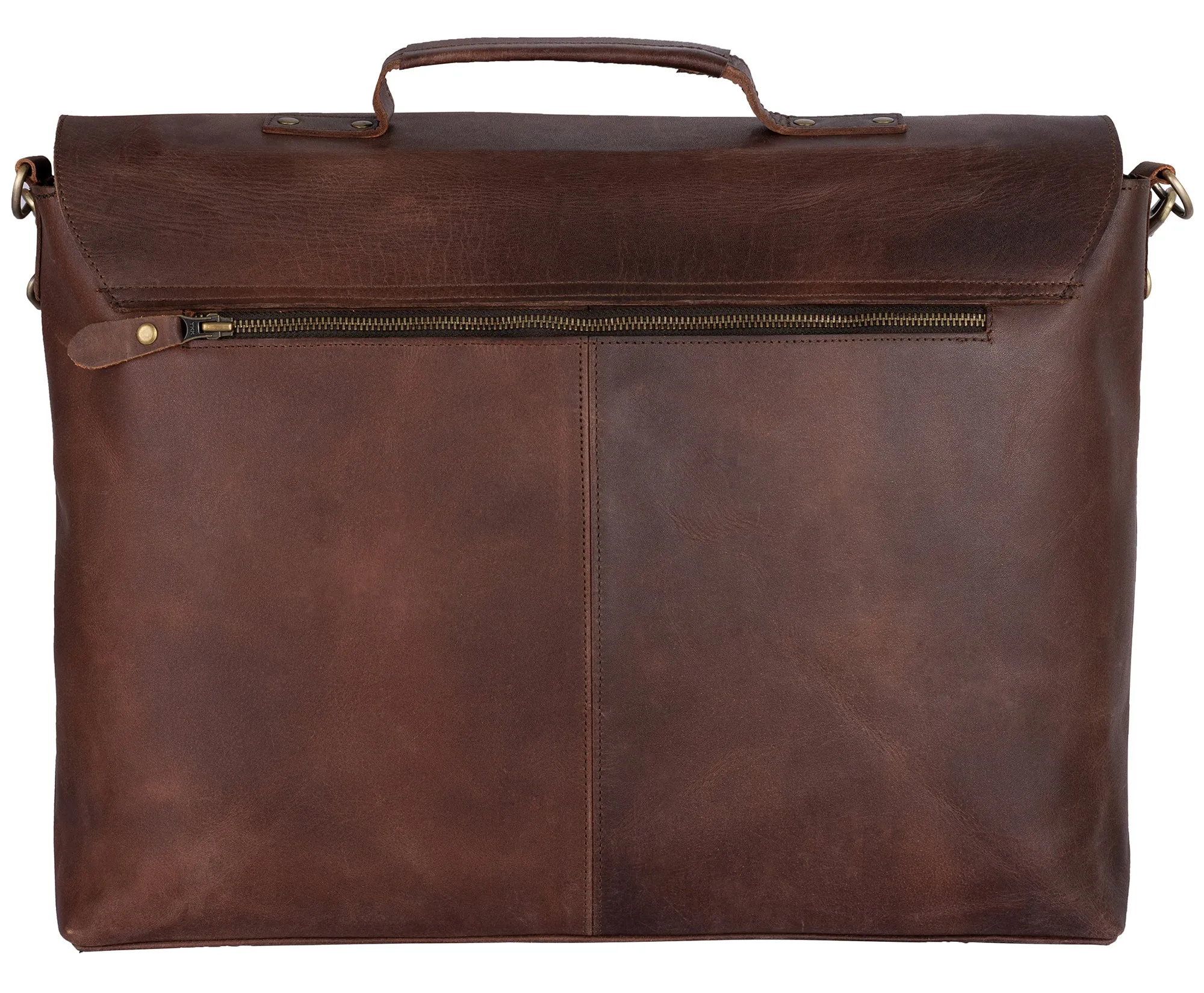 Brown Leather briefcase Laptop Messenger Bags for Men & Women - Office File Folder Bag