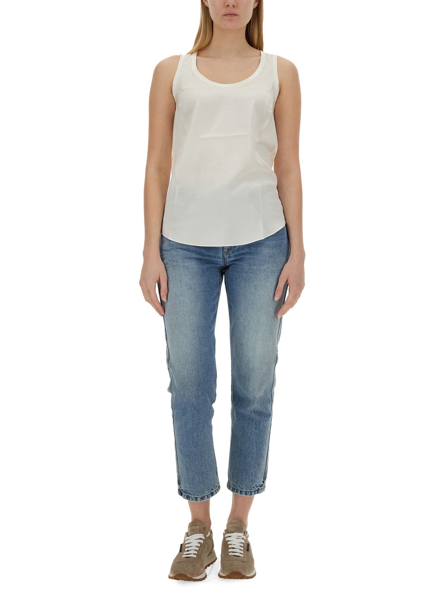 BRUNELLO CUCINELLI    STRETCH SATIN TOP