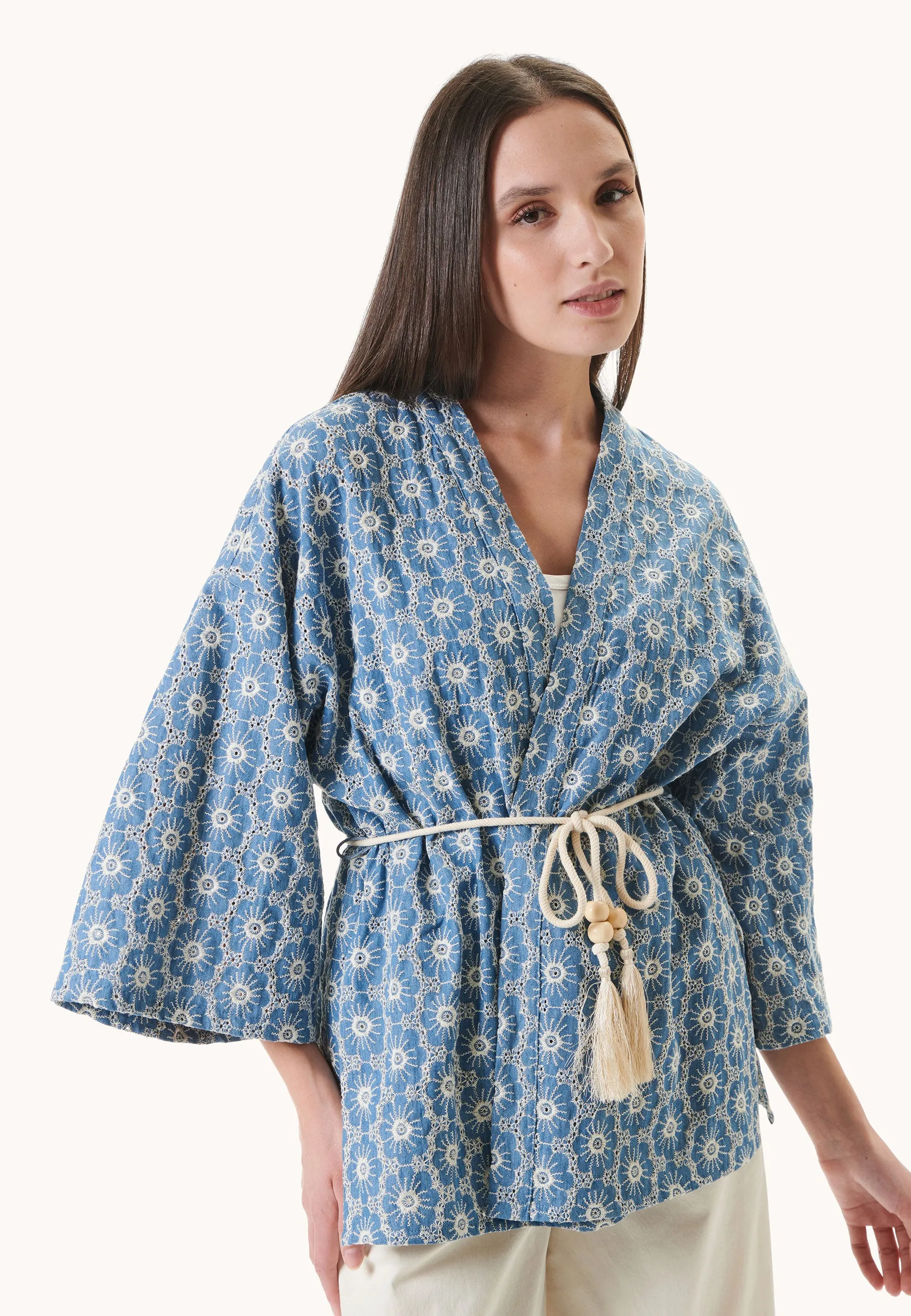 Cappotto kimono con ricami