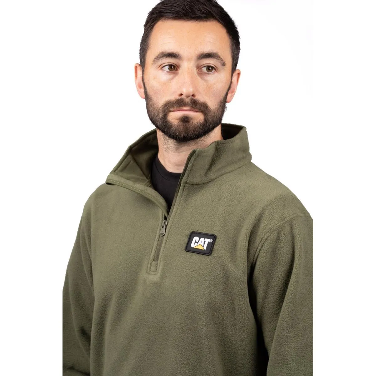 Caterpillar Cat Microfleece Quarter Zip Chive