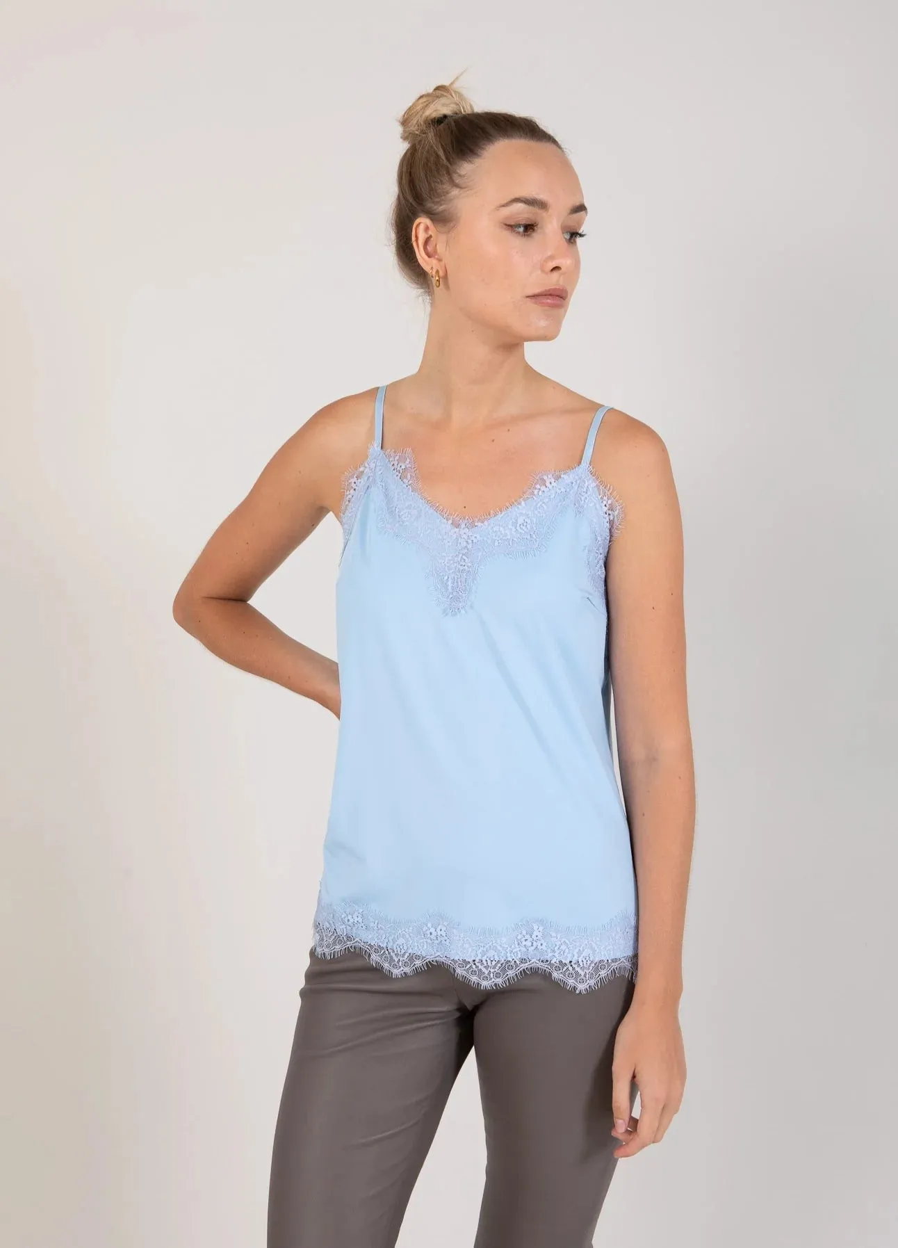 CC Heart - Rosie Lace Camisole Top Light Blue