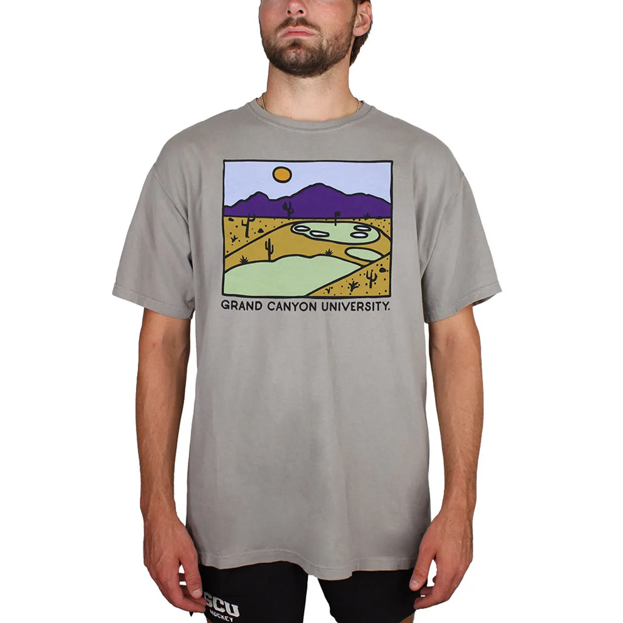 Comfort Wash Men's Gray Grand Canyon University Desert Golf Course Design Tee