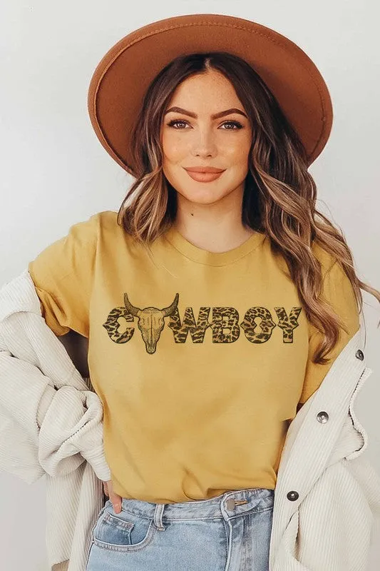 COWBOY LEOPARD GRAPHIC TEE PLUS SIZE