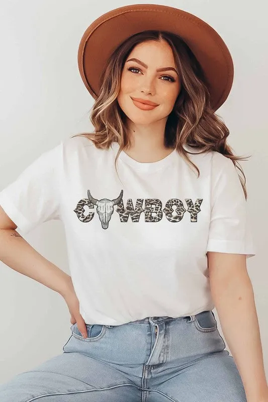 COWBOY LEOPARD GRAPHIC TEE PLUS SIZE