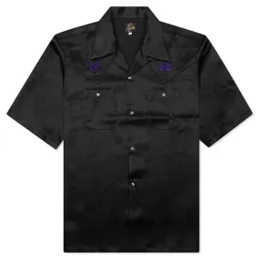 Cowboy One-Up Poly Slub Sateen S/S Shirt - Black