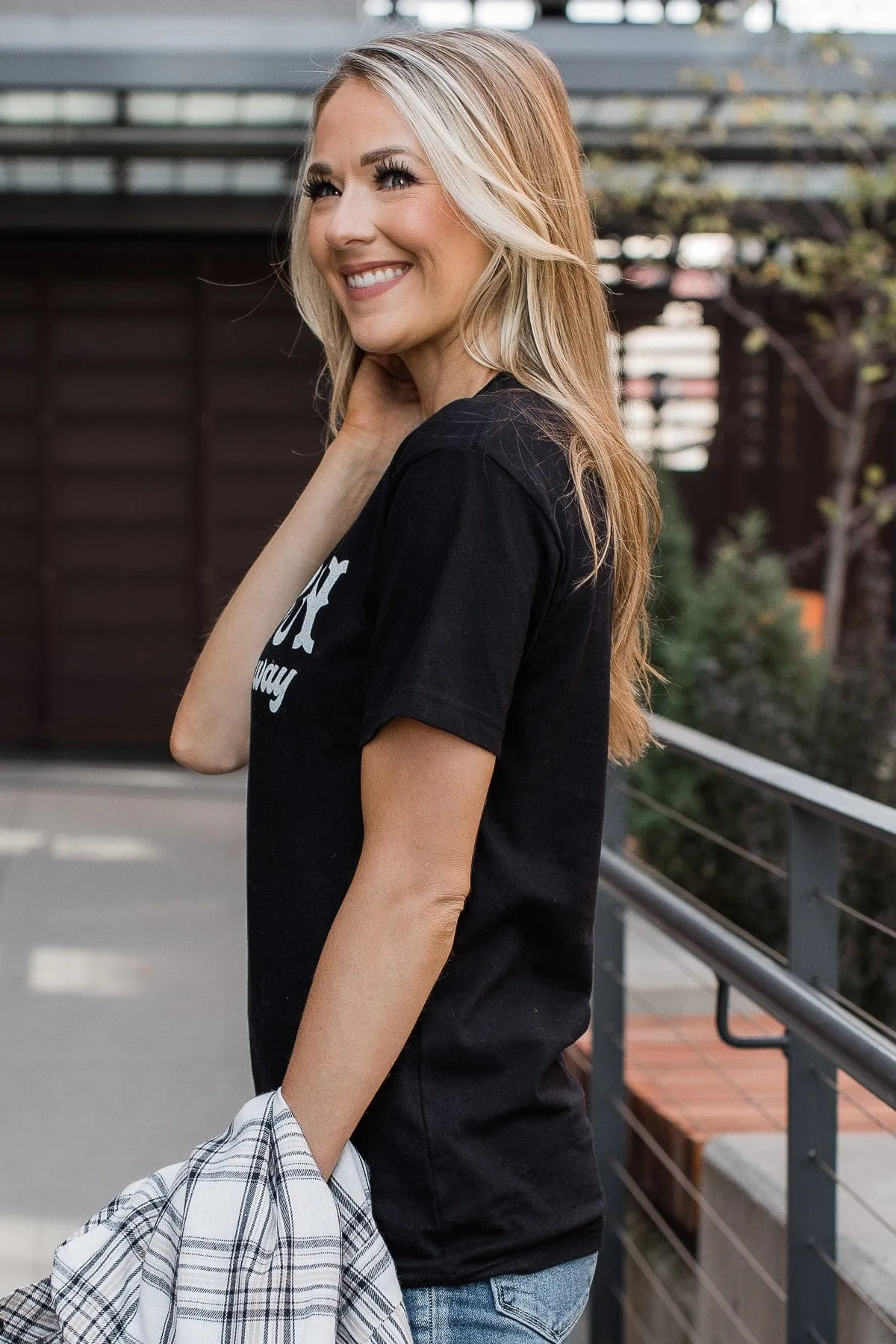 Cowboy Take Me Away Graphic Tee- Black