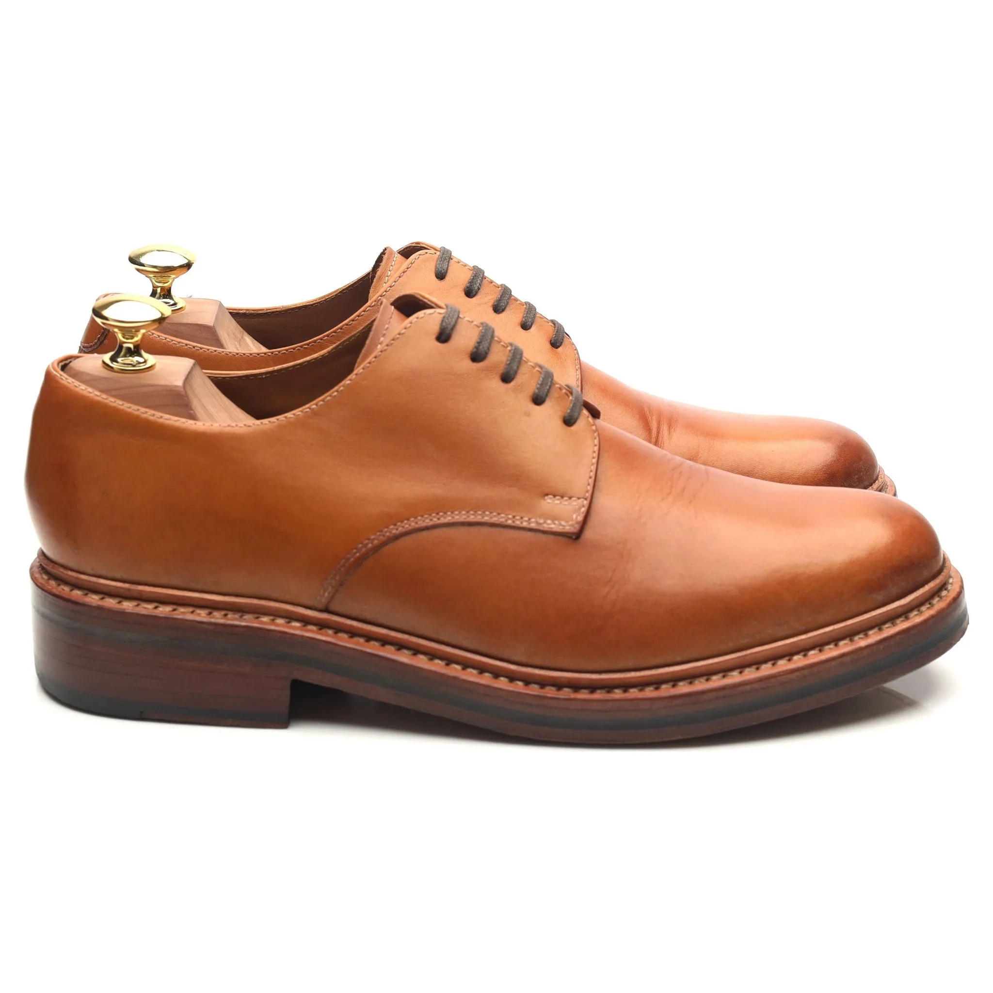 'Curt' Tan Brown Leather Derby UK 8 G