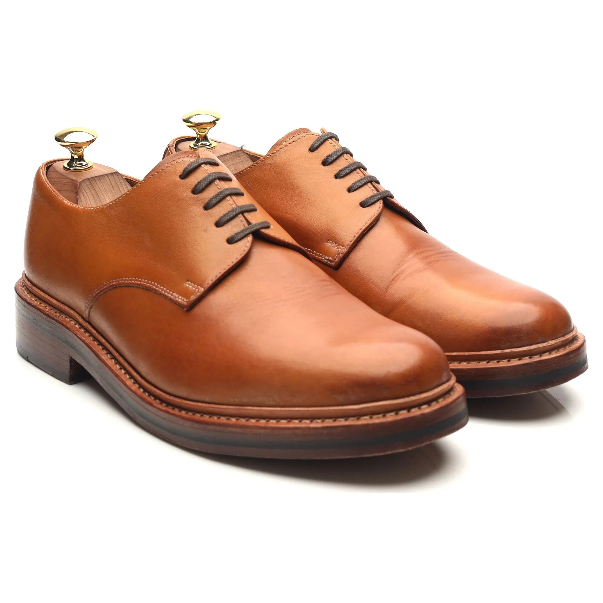 'Curt' Tan Brown Leather Derby UK 8 G