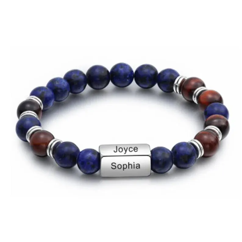 Custom Engraved 4 Names, Men Bracelet