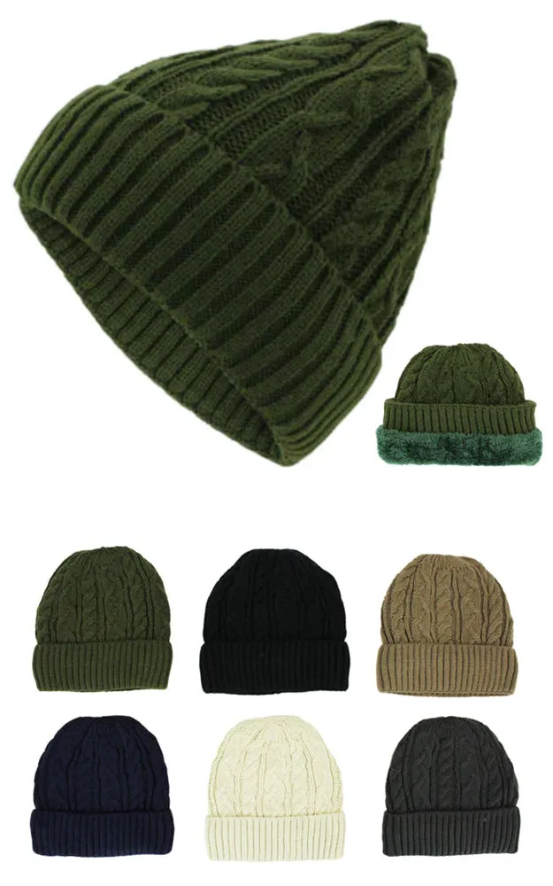 DBH3606 High Quality Winter Knit Beanie Lining Hat Pack 12pcs