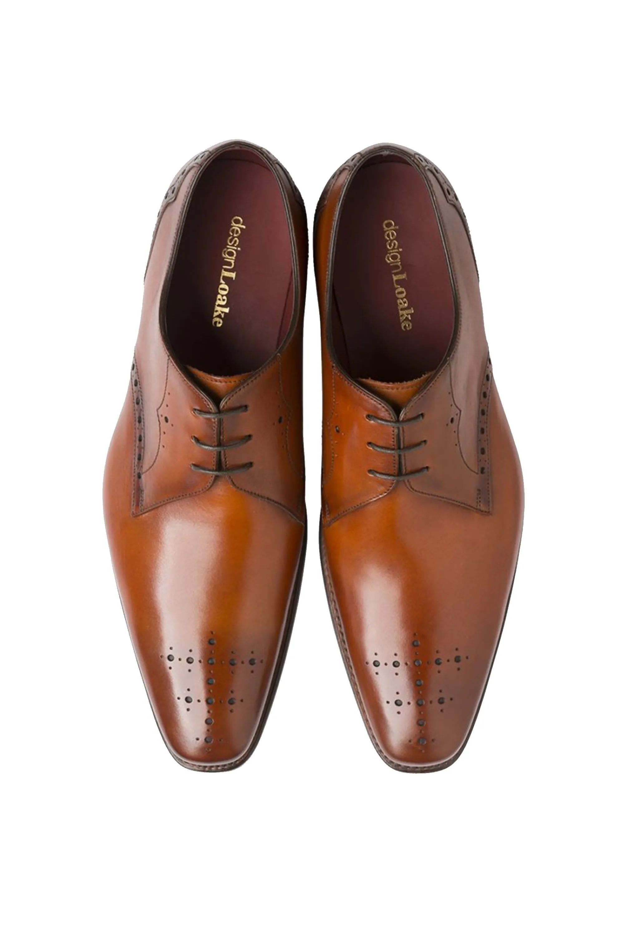 Design Hannibal Calf Punched Derby Shoe Chestnut