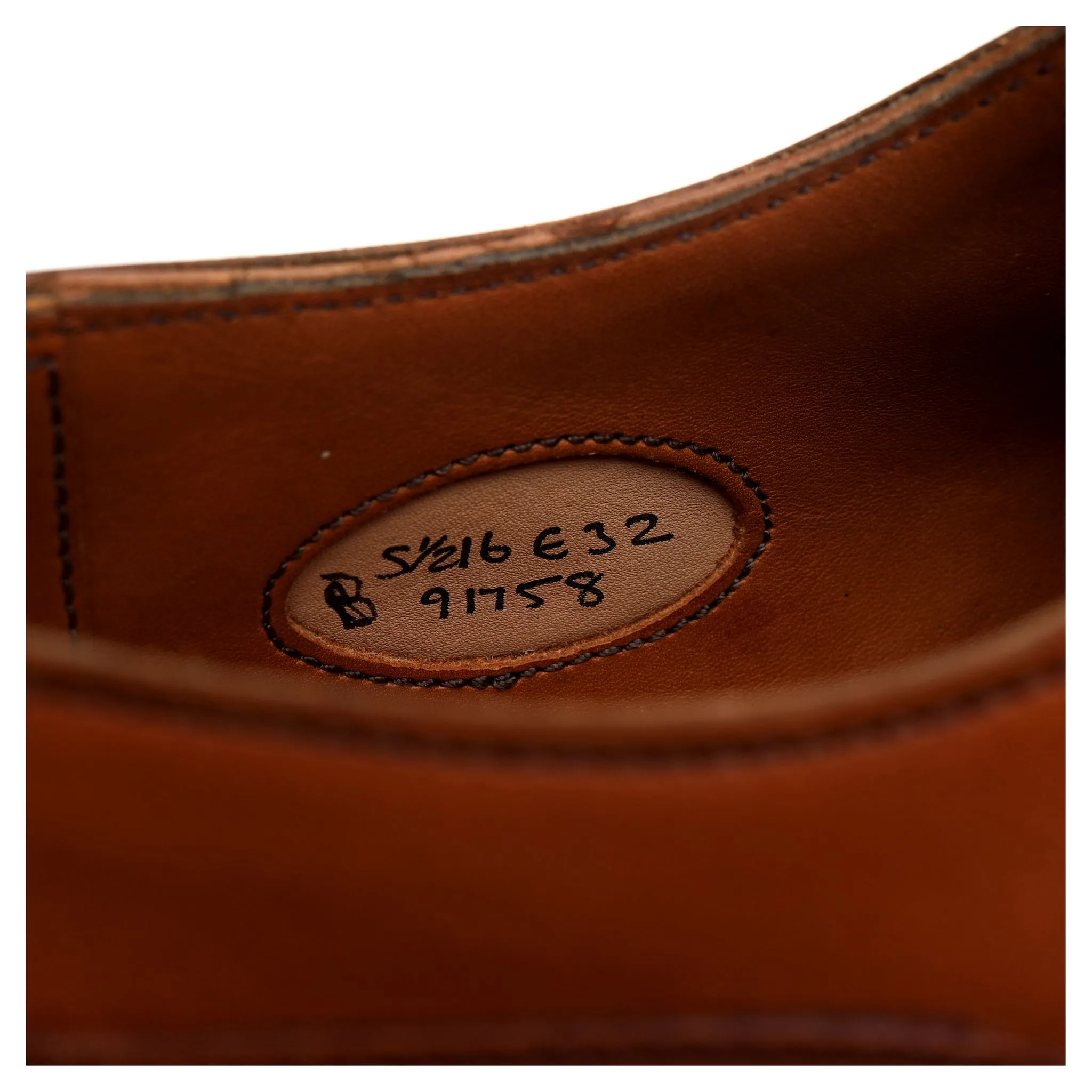 'Dover' Tan Brown Leather Split Toe Derby UK 5.5 E