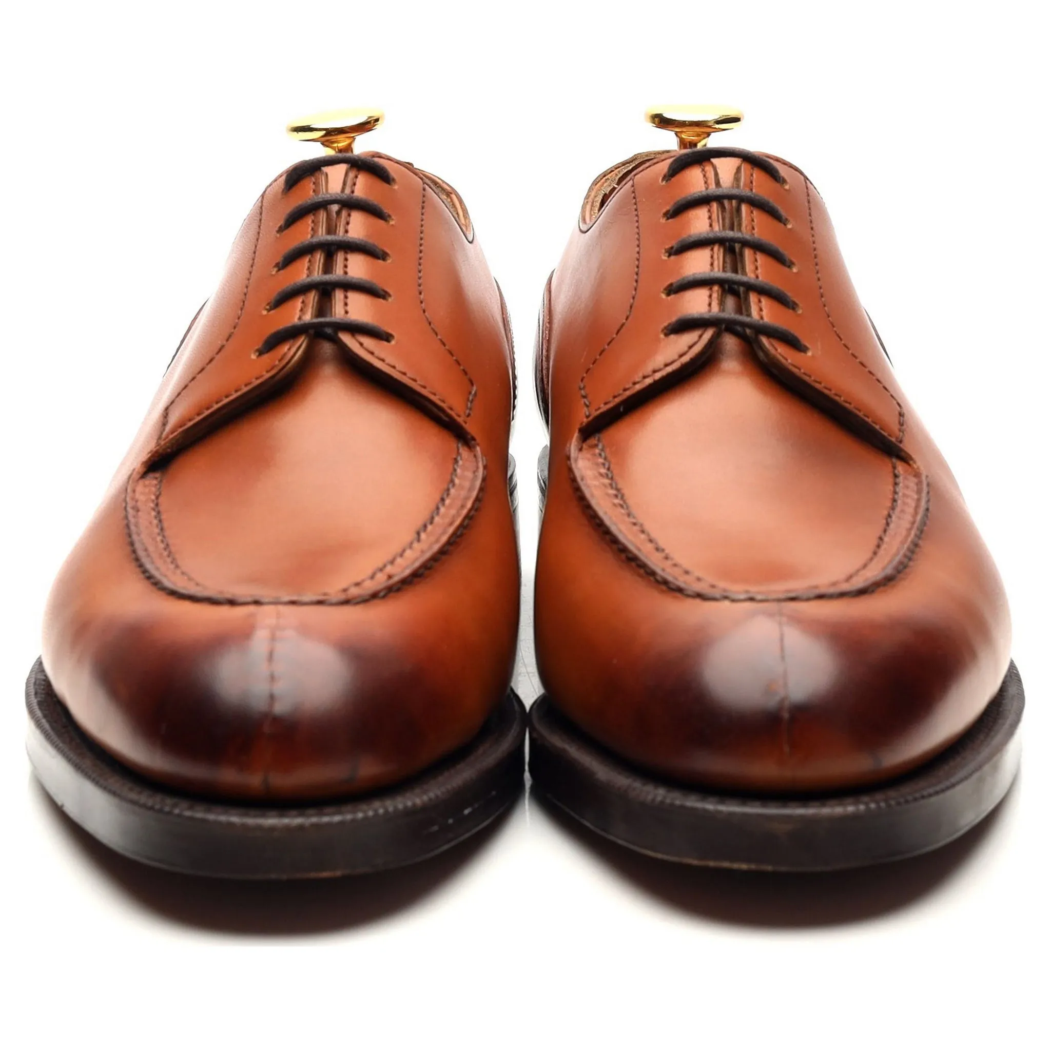 'Dover' Tan Brown Leather Split Toe Derby UK 5.5 E