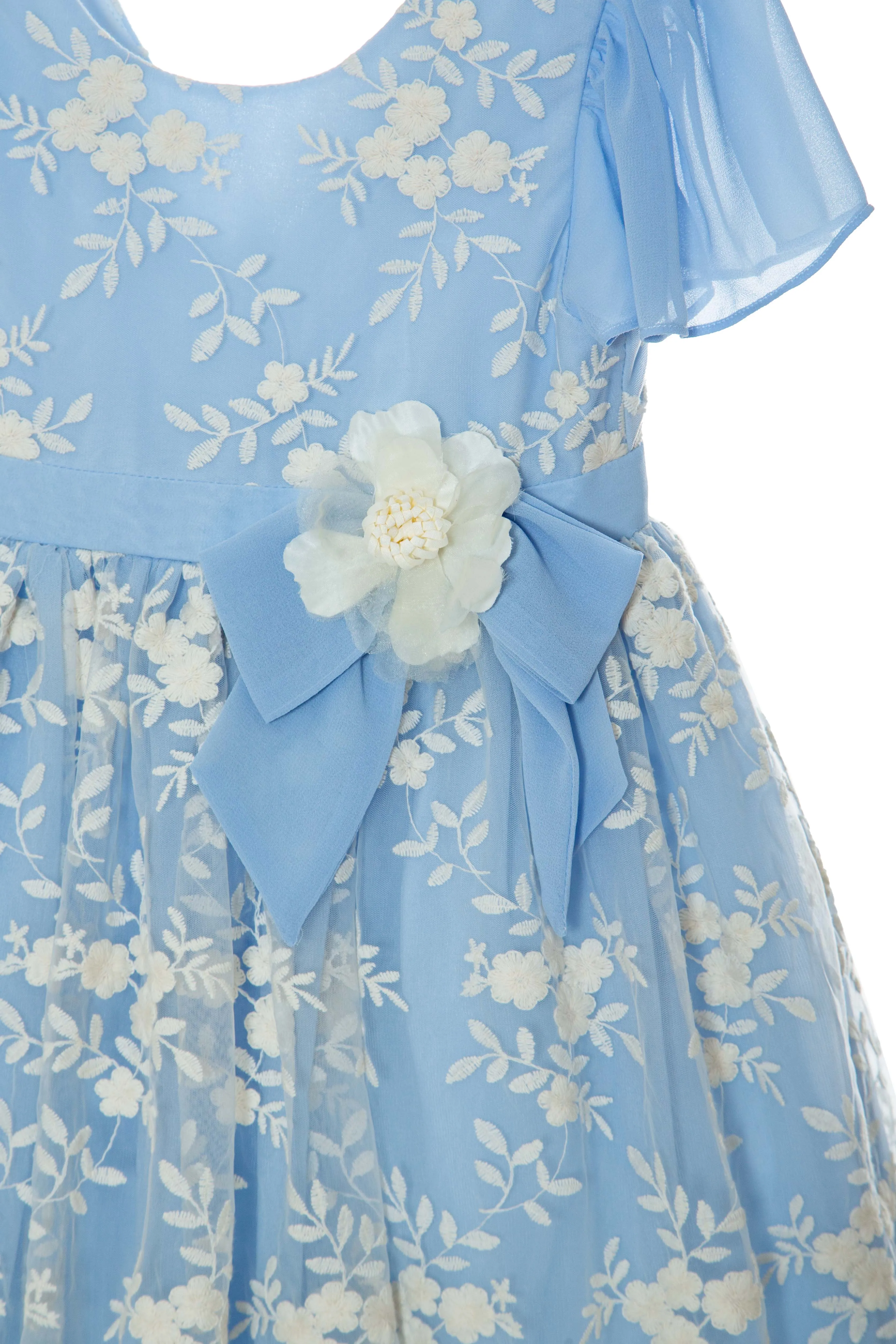 Dress Kids Girl Party Blue - Blue Porcelain