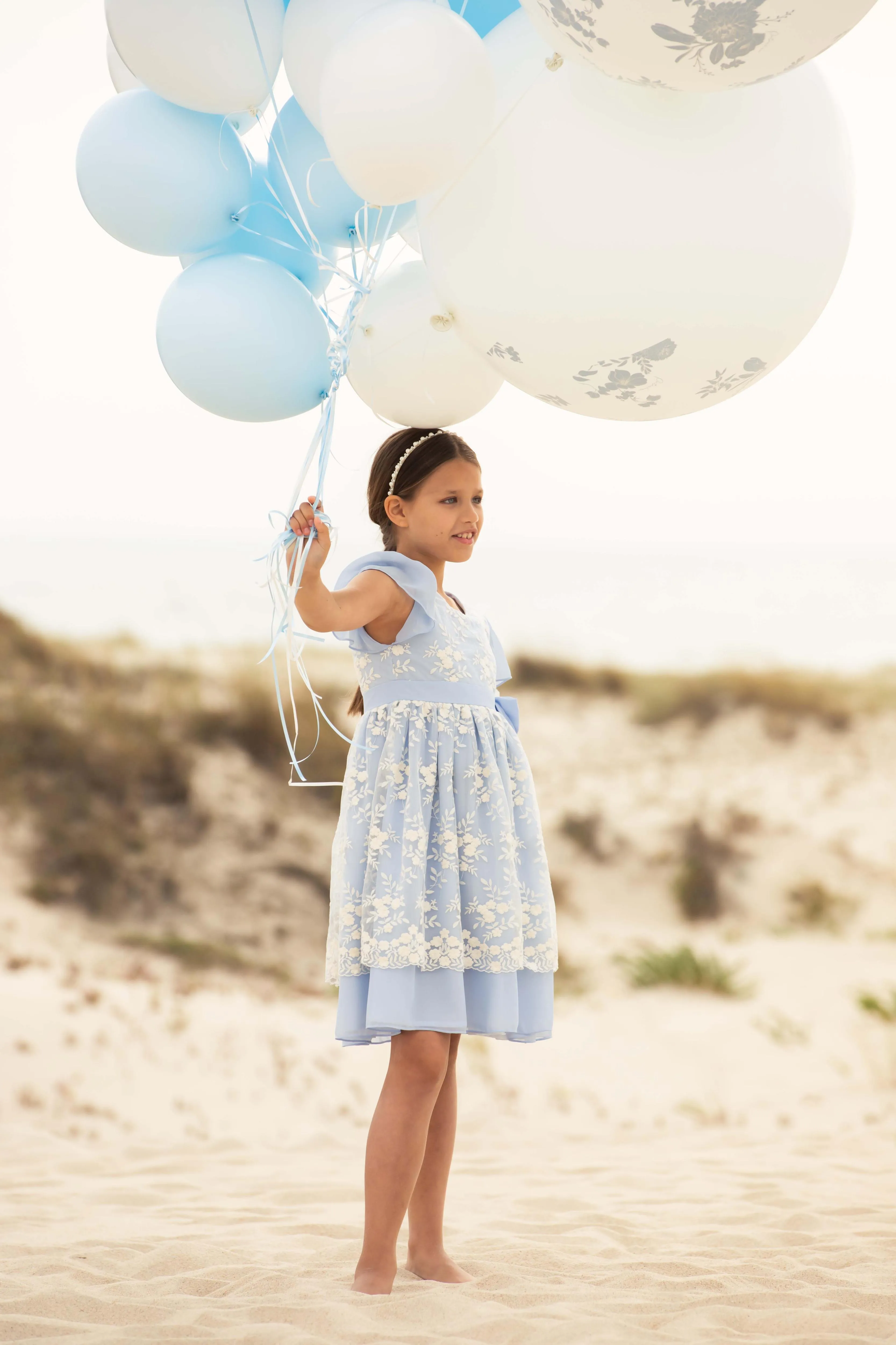 Dress Kids Girl Party Blue - Blue Porcelain