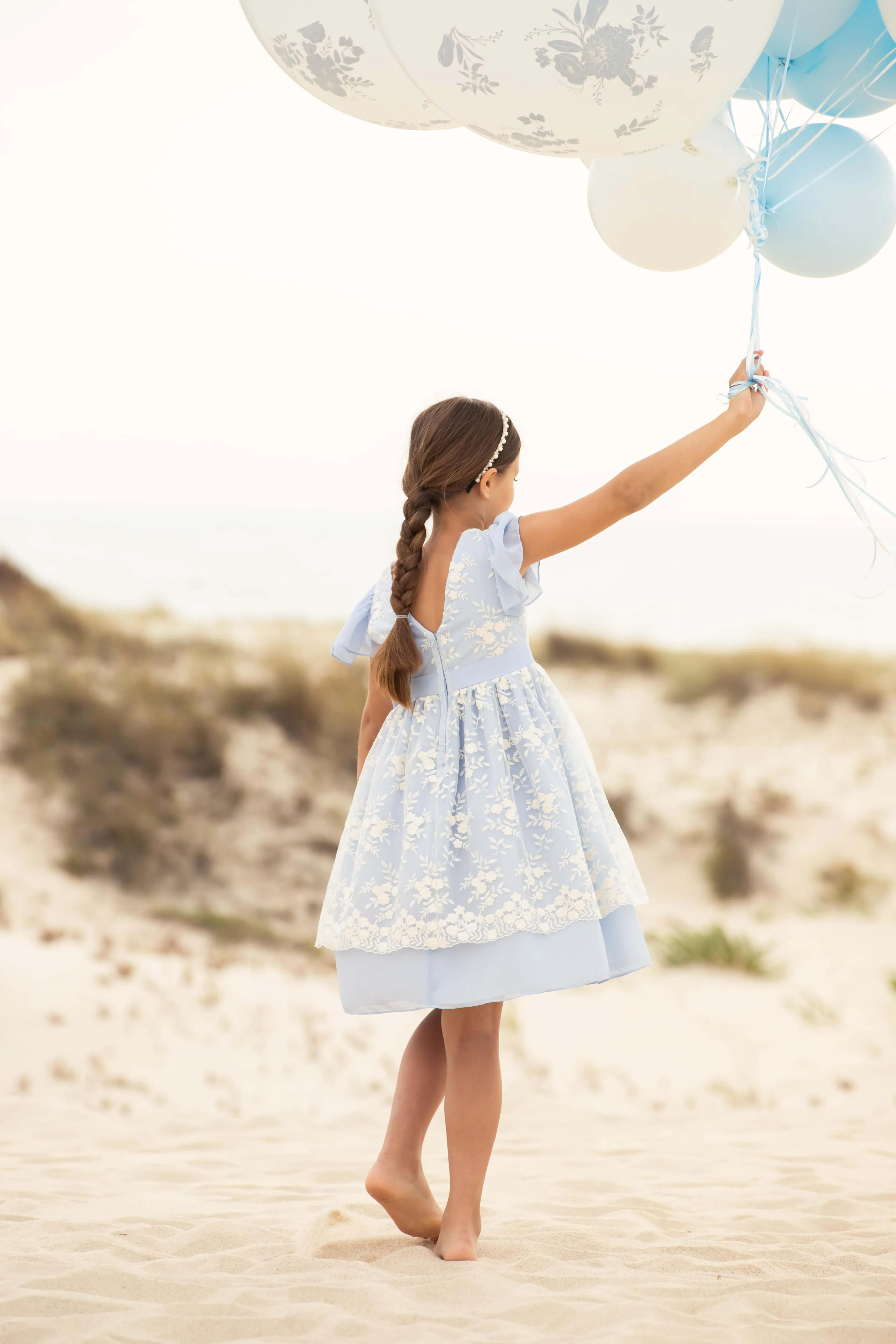 Dress Kids Girl Party Blue - Blue Porcelain