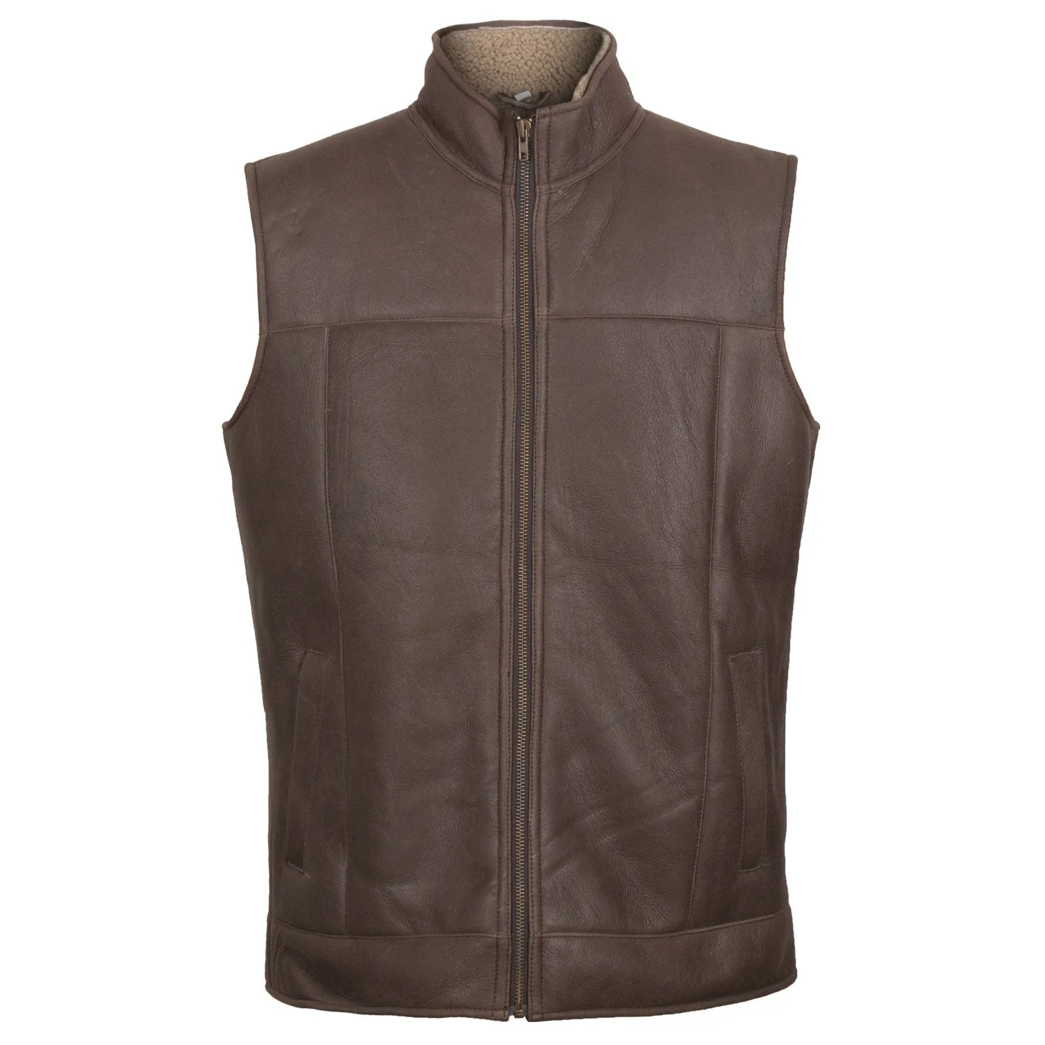 Dylan Men’s Brown & Beige Sheepskin Gilet