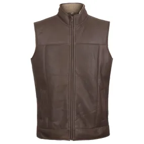 Dylan Men’s Brown & Beige Sheepskin Gilet