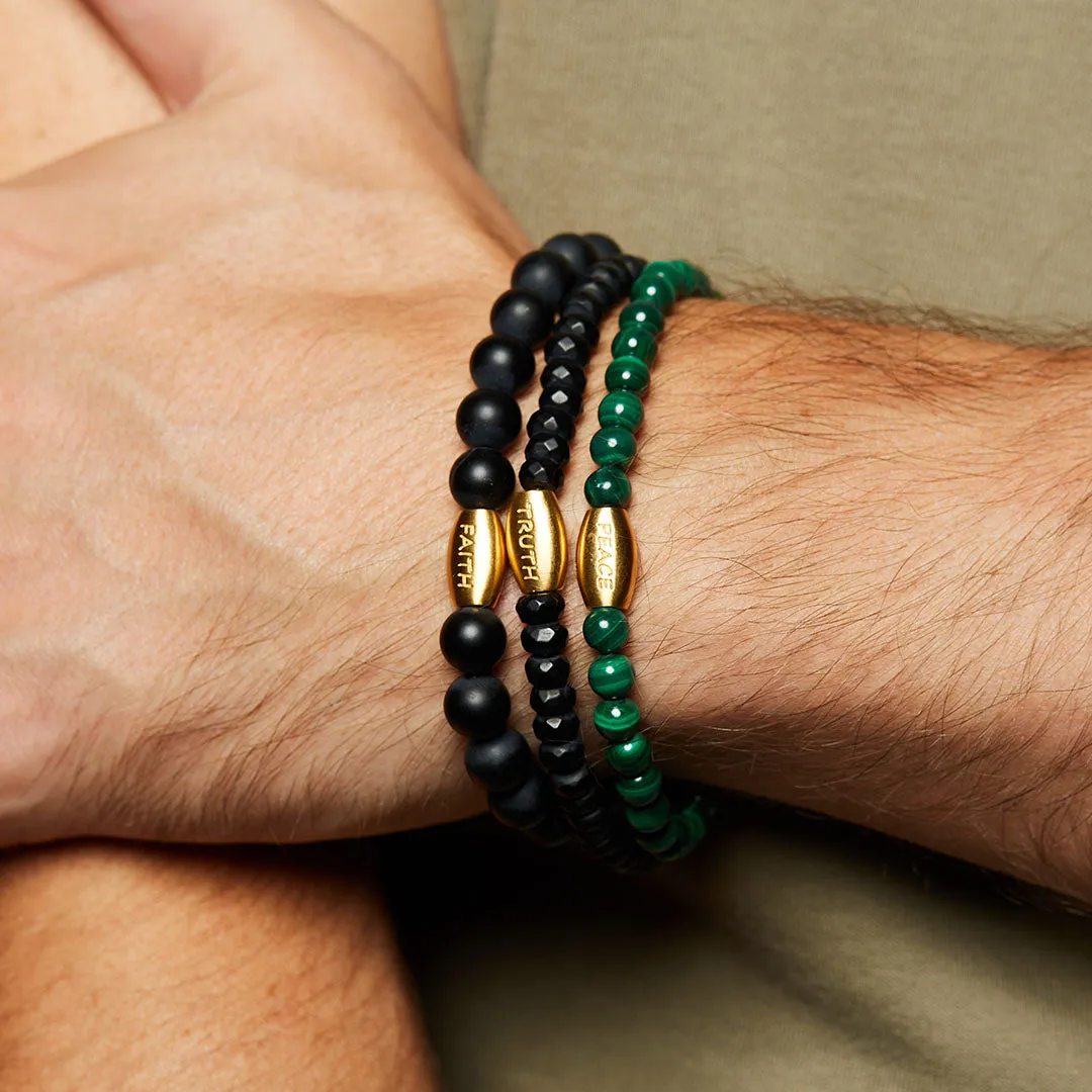 Enduring Strength Black Onyx Gemstone Men's Bracelet