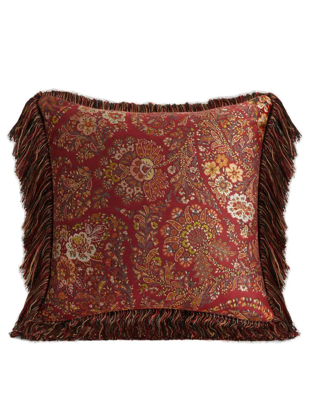 Etro Home Paisley Printed Fringed Cushion