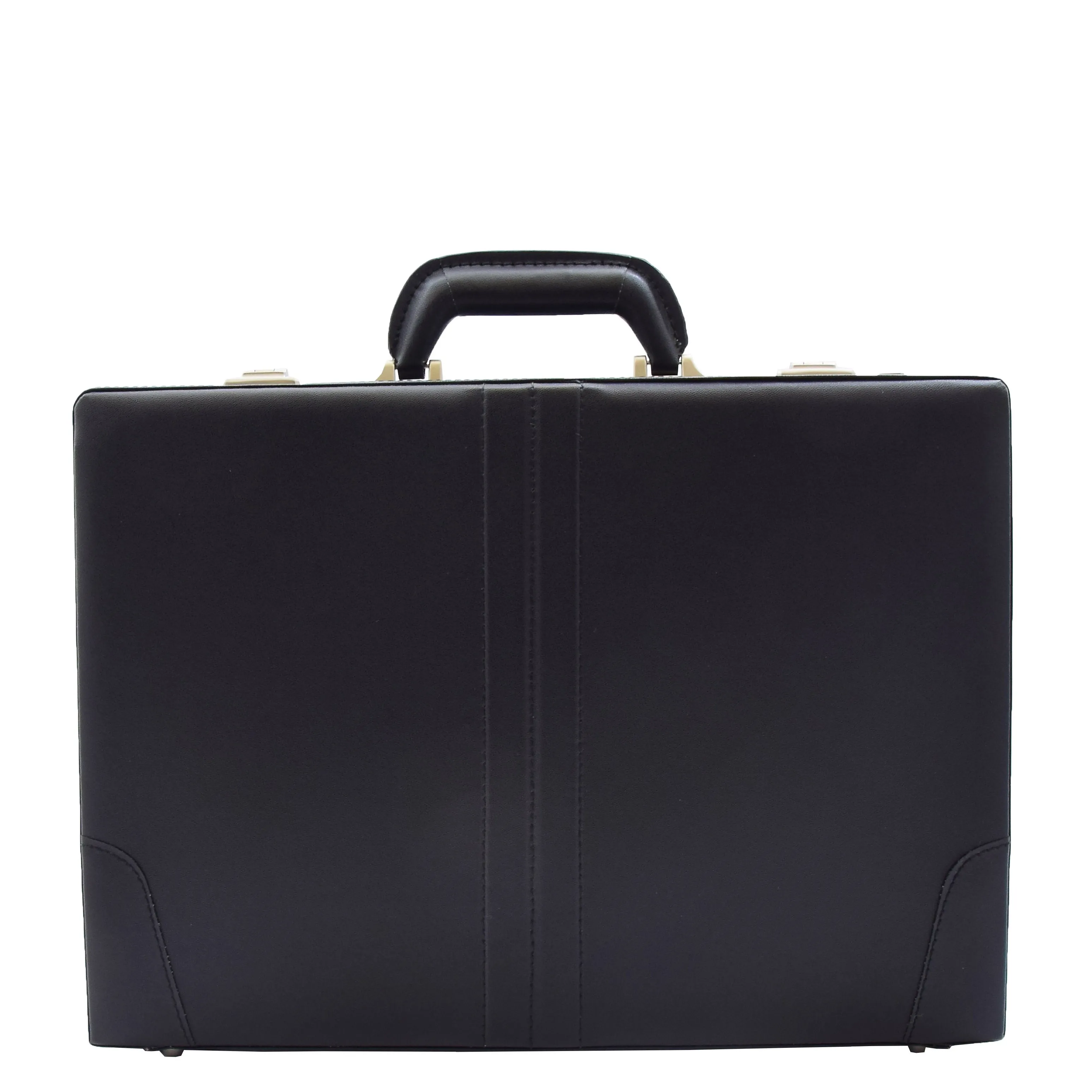 Faux Leather Briefcase Classic Traditional Attache Corbett Black