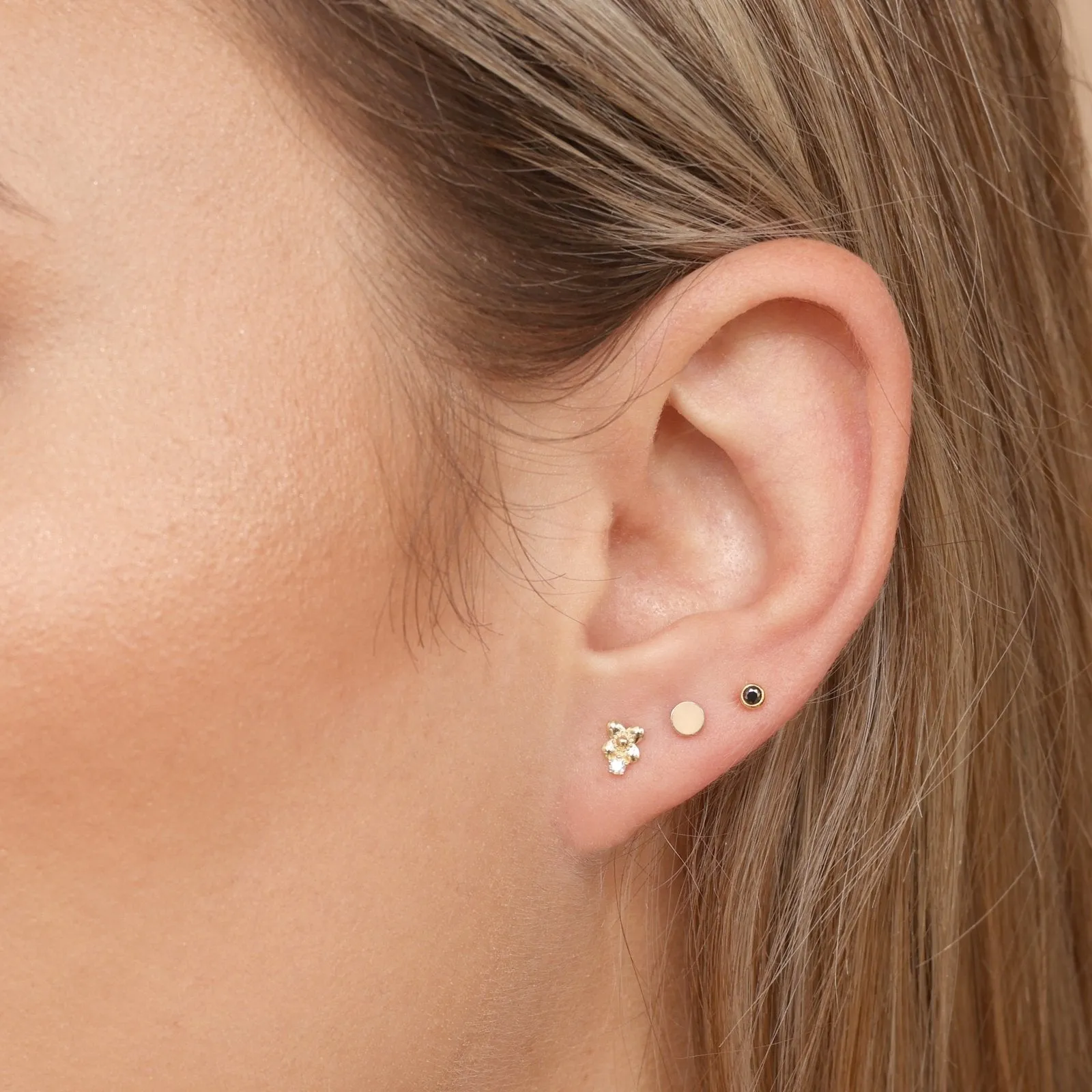 Gold Disc Flat Back Stud