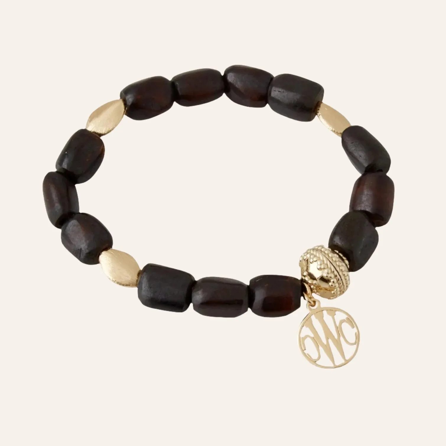 Gold Rush Brown Kenyan Bone Stretch Bracelet