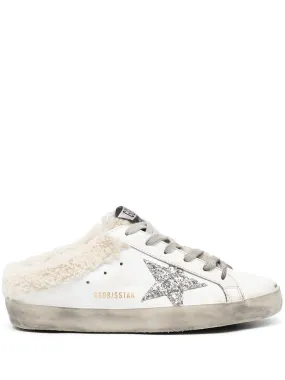 Golden Goose Super-star Sabot Leather Upper Glitter Star Shearling Lining